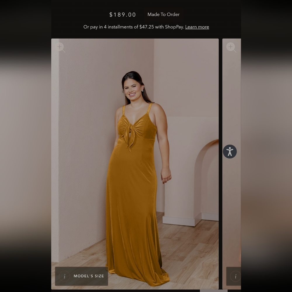 Mustard yellow velvet bridesmaid dress